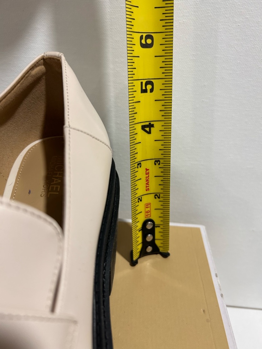 Michael Kors Cream Leather Lug Sole Penny Loafers - Picture 4 of 4
